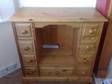 GORGEOUS ANTIQUE FRENCH pine cabinet. with midle display....